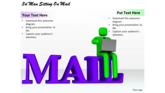 Modern Marketing Concepts 3d Man Sitting Mail Business