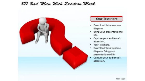 Modern Marketing Concepts 3d Sad Man With Question Business Modern Marketing Concepts 3d Sad Man With Question Business
