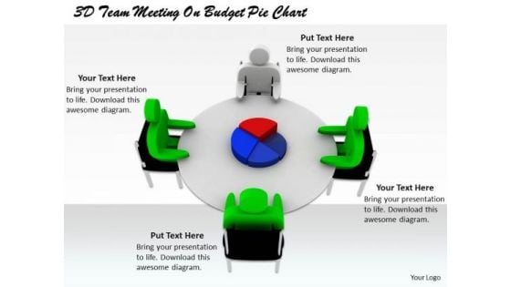 Modern Marketing Concepts 3d Team Meeting Budget Pie Chart Characters