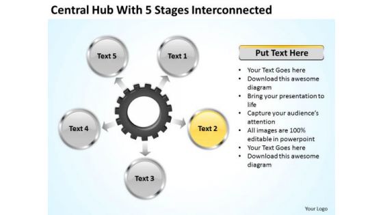 Modern Marketing Concepts Central Hub With 5 Stages Iterconnected