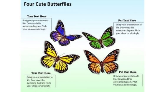 Modern Marketing Concepts Four Cute Butterflies Business Stock Images