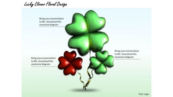 Modern Marketing Concepts Lucky Clover Floral Design Business Icons