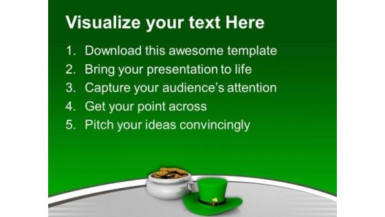 Money And Hat For Happy Patrick Day PowerPoint Templates Ppt Backgrounds For Slides 0713
