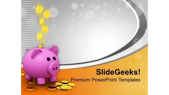Money Bank With Coins Falling Business PowerPoint Templates Ppt Backgrounds For Slides 0313 Money Bank With Coins Falling Business PowerPoint Templates Ppt Backgrounds For Slides 0313