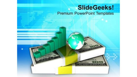 Money Growth With Bar Chart PowerPoint Templates Ppt Backgrounds For Slides 0413