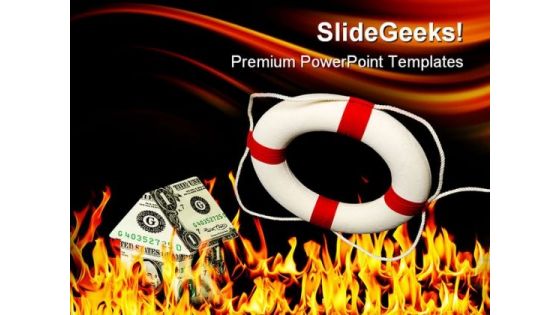 Money House On Fire Metaphor PowerPoint Themes And PowerPoint Slides 0411