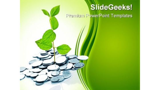 Money Plant Finance Business  PowerPoint Background And Template 1210