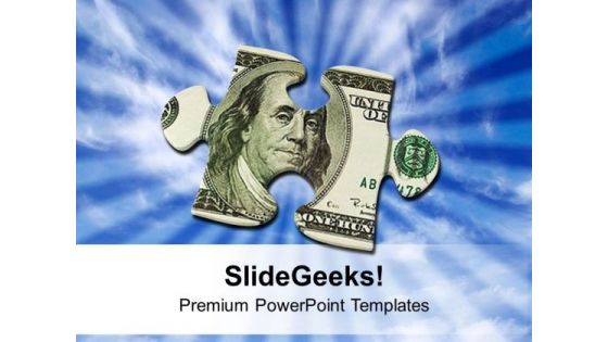 Money Puzzle Piece Finance Dollar Hundred PowerPoint Templates Ppt Backgrounds For Slides 0213