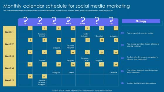 Monthly Calendar Schedule Implementation Of Digital Advertising Strategies Portrait Pdf