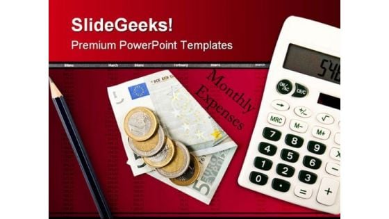 Monthly Expenses Investment PowerPoint Template 0510