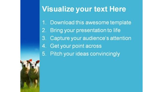 Mother And Kids Animals PowerPoint Template 1110
