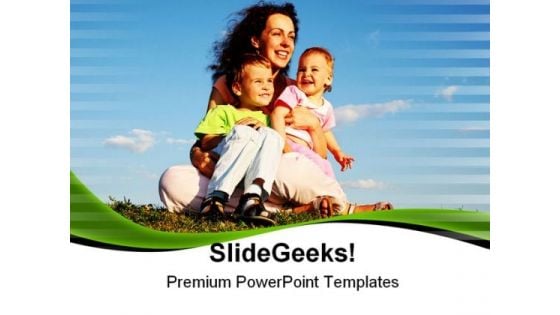 Mother With Children Family PowerPoint Themes And PowerPoint Slides 0711