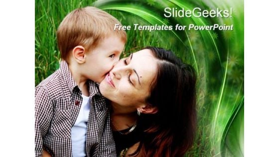 Cute Mother-Son Relation PowerPoint Template