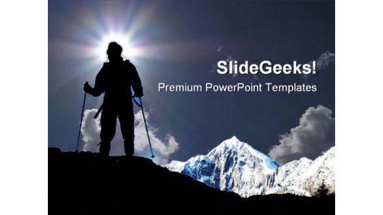 Mountain Climber Game PowerPoint Themes And PowerPoint Slides 0611