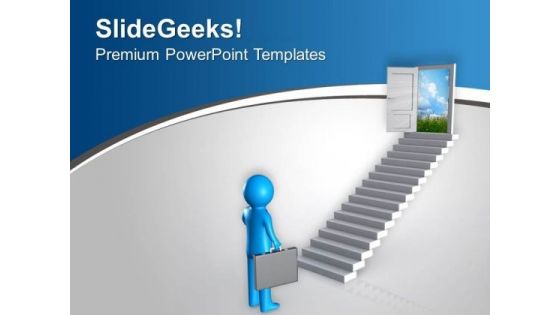 Move Towards The Success Door PowerPoint Templates Ppt Backgrounds For Slides 0713