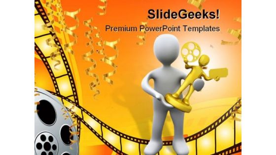 Movie Award Winner Success PowerPoint Templates And PowerPoint Backgrounds 0211