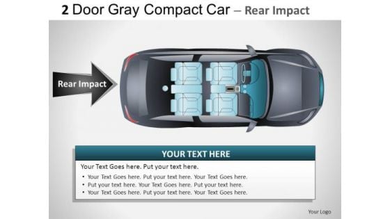 Moving 2 Door Gray Car Top PowerPoint Slides And Ppt Diagram Templates