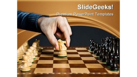 Moving Knight On Chess Game PowerPoint Templates And PowerPoint Backgrounds 0211