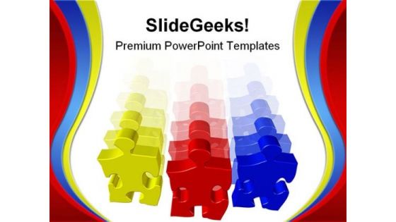 Moving Puzzle Team Business PowerPoint Themes And PowerPoint Slides 0811