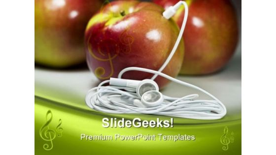 Mp3 Apple Food PowerPoint Themes And PowerPoint Slides 0311