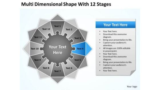 Multi Dimensional Shape With 12 Stages Ppt Build Business Plan PowerPoint Templates