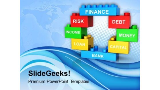 Multicolor Bricks Concepts Of Finance PowerPoint Templates Ppt Backgrounds For Slides 0713