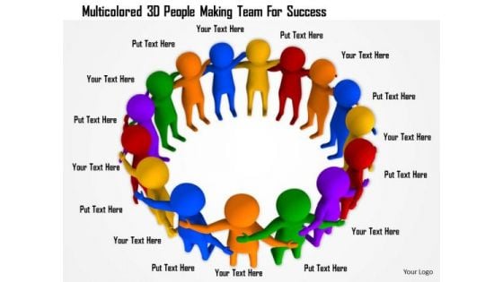 Multicolored 3d People Making Team For Success