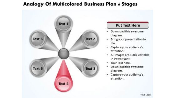 Multicolored Business Plan 6 Stages Consignment PowerPoint Templates