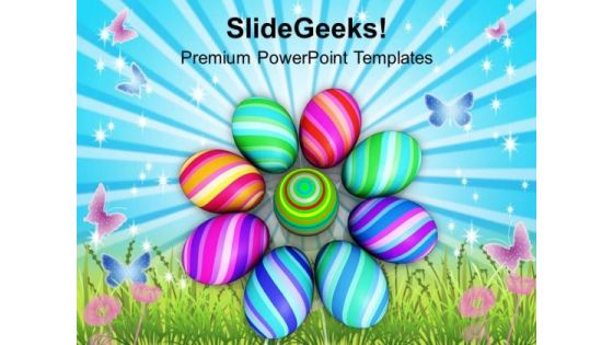 Multicolored Designer Easter Eggs PowerPoint Templates Ppt Backgrounds For Slides 0313