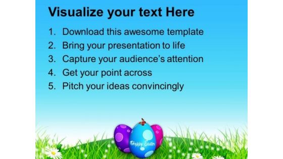 Multicolored Easter Eggs With Surprise PowerPoint Templates Ppt Backgrounds For Slides 0313