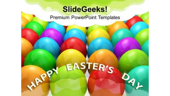 Multicolored Eggs Christian Festival PowerPoint Templates Ppt Backgrounds For Slides 0313