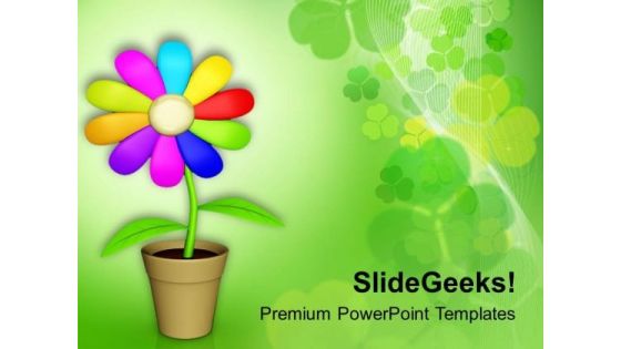 Multicolored Flower For Decoration PowerPoint Templates Ppt Backgrounds For Slides 0613