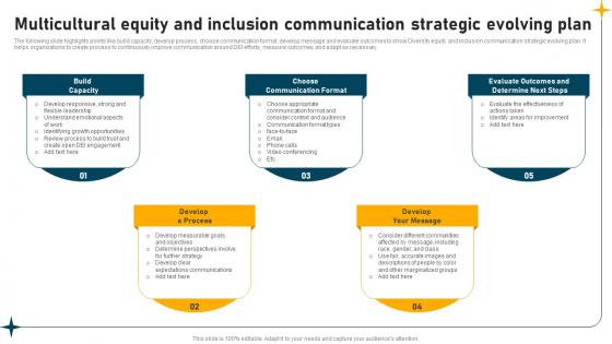 Multicultural Equity And Inclusion Communication Strategic Evolving Plan Sample Pdf