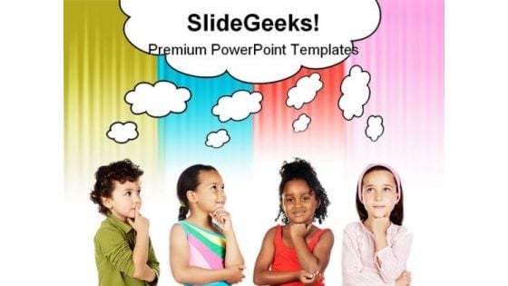 Multiethnic Group Children PowerPoint Backgrounds And Templates 1210