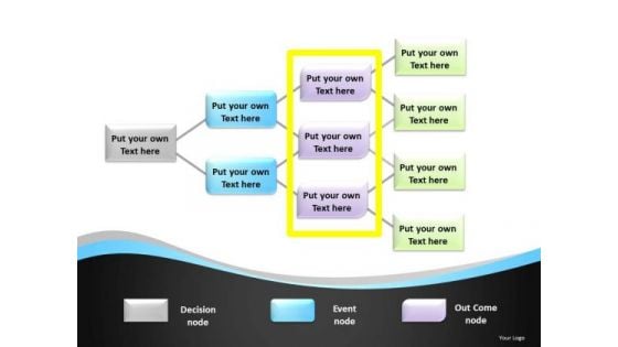 Multiple Decision Nodes Decision Tree Diagram For PowerPoint Slides