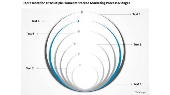 Multiple Elements Stacked Marketing Process 6 Stages Ppt Business Plan Model PowerPoint Slides