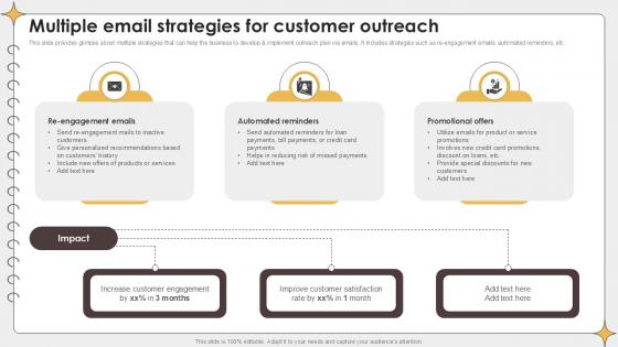 Multiple Email Strategies For Planning Outreach Campaigns PPT Example