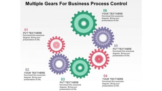 Multiple Gears For Business Process Control PowerPoint Template