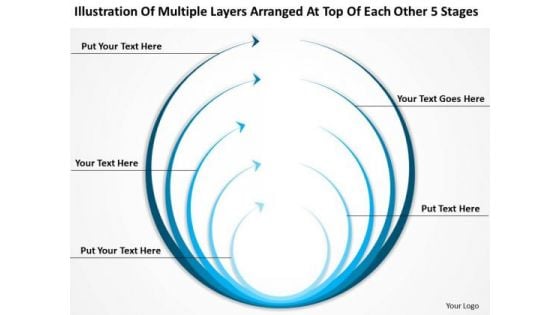 Multiple Layers Arranged At Top Each Other 5 Stages Business Plan Draft PowerPoint Templates