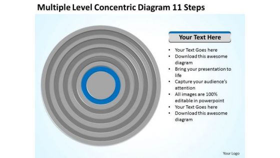 Multiple Level Concentric Diagram 11 Steps How To Plan Business PowerPoint Templates