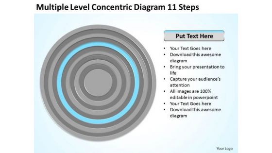 Multiple Level Concentric Diagram 11 Steps Ppt Business Plan Sample PowerPoint Slides