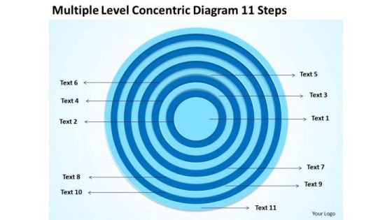 Multiple Level Concentric Diagram 11 Steps Ppt Business Plan Templates PowerPoint