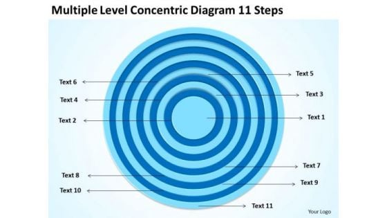 Multiple Level Concentric Diagram 11 Steps Ppt Business Plan Templates PowerPoint