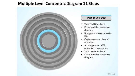 Multiple Level Concentric Diagram 11 Steps Professional Business Plans PowerPoint Slides