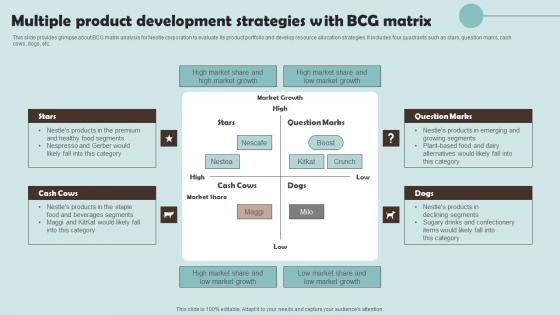 Multiple Product Development Strategies With BCG Outline Of Nestle Management Template Pdf