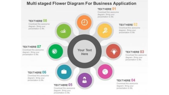 Multisataged Flower Diagram For Business Application PowerPoint Template