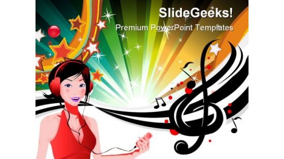 Music Girl Abstract PowerPoint Templates And PowerPoint Backgrounds 0511