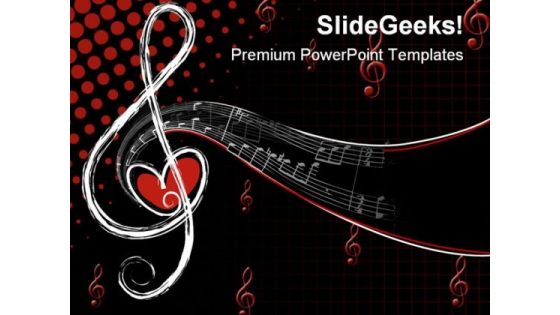 Music Notes Abstract PowerPoint Template 0610