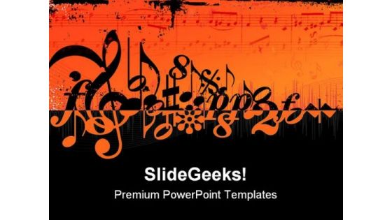 Music Symbols PowerPoint Template 0910