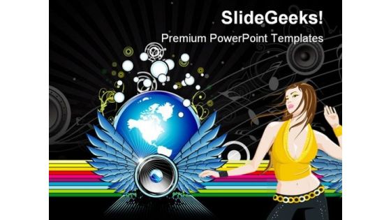 Music World Rainbow Entertainment PowerPoint Themes And PowerPoint Slides 0711